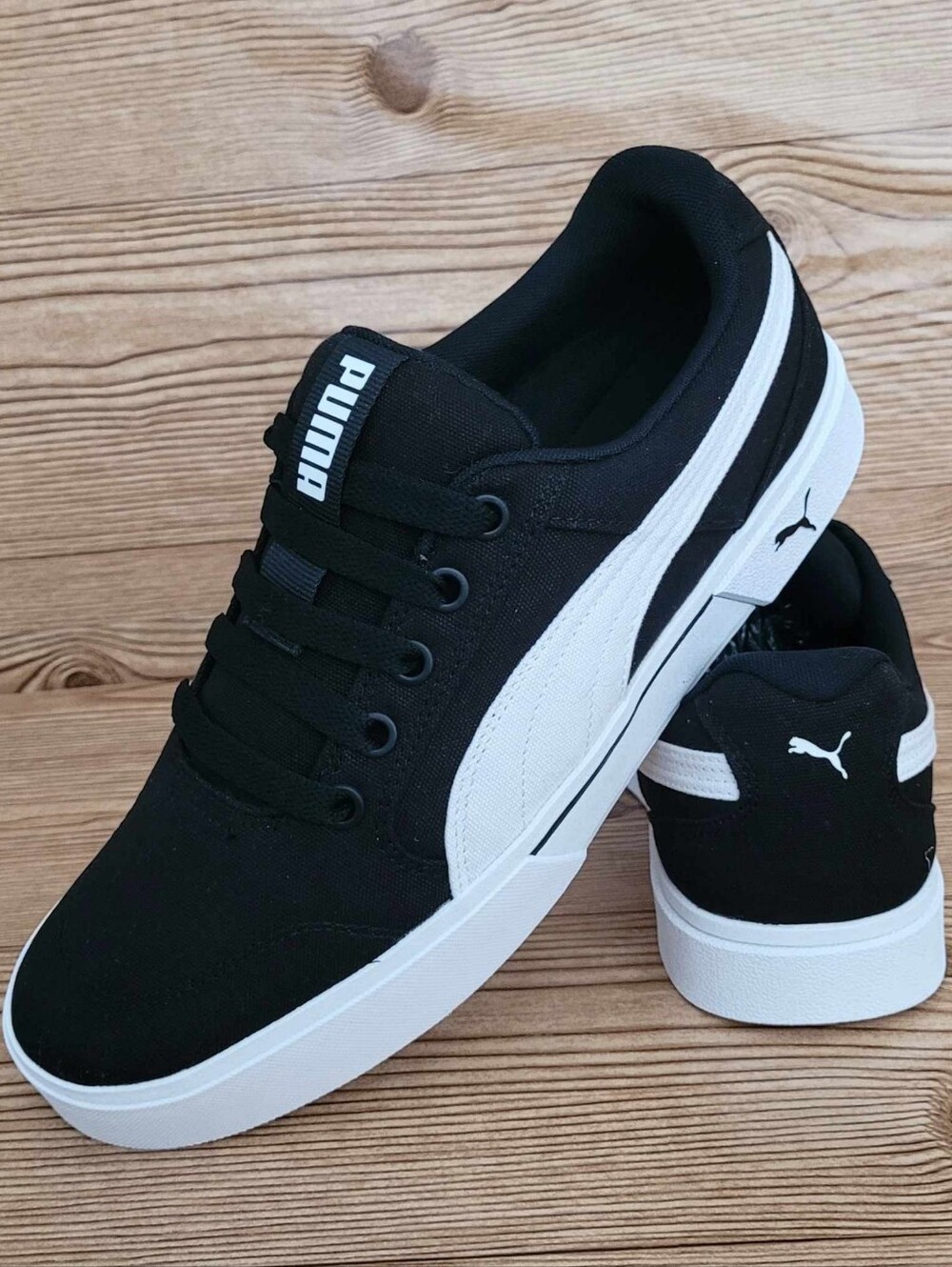 Black Canvas Lace Up Lifestyle Sneakers